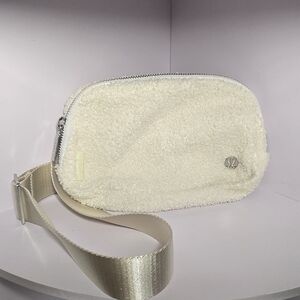 Luxe Cream Shearling Crossbody Bag